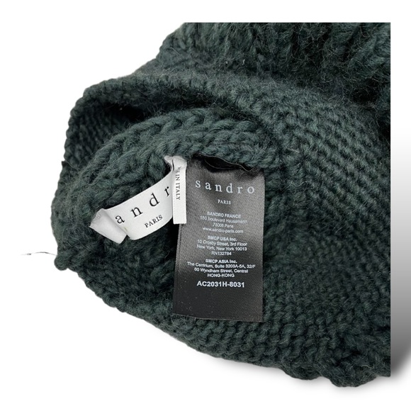 Sandro beryl beanie hat with Pom Pom - Picture 3 of 5